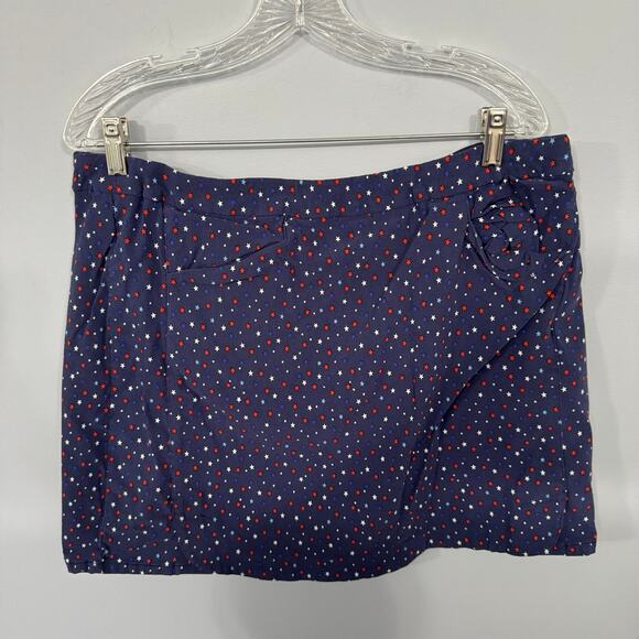 Kate Park Red White & Blue Star Spangled Mini Skirt Plus Size 2X w/ Pockets - Picture 2 of 7